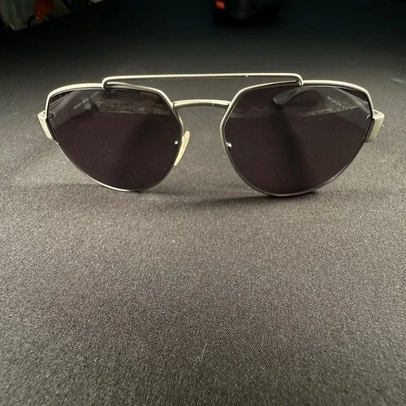 Prada Polarized Sunglasses Frame Men Silver Linnea‎ Rossa SPS 57U 449-5W1 Italy